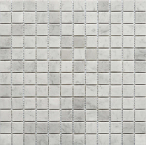 ROCKART CARRARA MARBLE 1X1 SQUARE 12X12 MOSAIC.