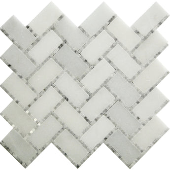 DC METRO GEORGETOWN Thassos White/ Bianco Carrara Mosaic Tile.