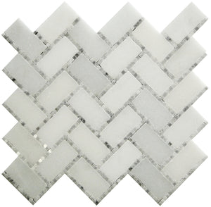DC METRO GEORGETOWN Thassos White/ Bianco Carrara Mosaic Tile.