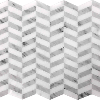 DC METRO PENN QUARTER Eastern White / Carrara Gray Mosaic Tile.