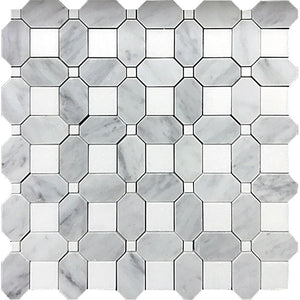 DC METRO CLEVELAND PARK Thassos/ Bianco Carrara Mosaic Tile.