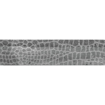 ARTISTIC ETCHED ALLIGATOR SILVER GRAY Limestone Mosaic Tile.