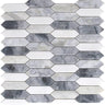 EMILIA Rimini Calacatta Bluette, Thassos White Mosaic Tile.