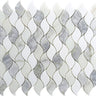 EMILIA Parma Calacatta Bluette, Thassos White Mosaic Tile.