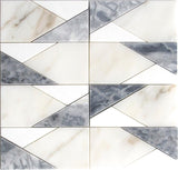 EMILIA Modena Calacatta Bluette, CALACATTA Thassos White Mosaic Tile.
