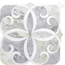 WATERJET FIORE 15 Calacatta Bluette, Thassos White Mosaic Tile.