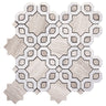 WATERJET FIORE 5 WOODEN GRAY, BIANCO CARRARA Mosaic Tile.