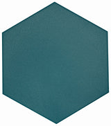 Flow Peacock Green 8x9 hexagon floor tile by Roca featuring vibrant peacock green color and geometric hexagon design.
