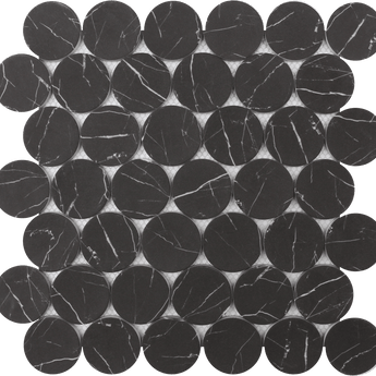 ROCKART NERO MARQUINA DOTS 12X12 MOSAIC.