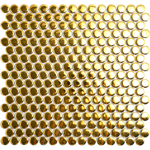 Gold Penny Round Mosaic Tiles - MosaicBros.com