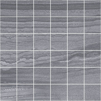 Roca Legend Graphite 13x13 inch mosaic tile with a textured graphite finish, suitable for decorative wall or floor applications.