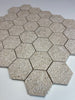 Gascogne Beige 2x2 Hexagon Tumbled Limestone Mosaic Tile.