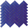 COLOR PALETTE COBALT BLUE 1X3 HERRINGBONE GLOSS glass Mosaic Tile.