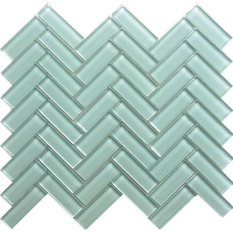 COLOR PALETTE ICE 1X3 HERRINGBONE GLOSS glass Mosaic Tile.