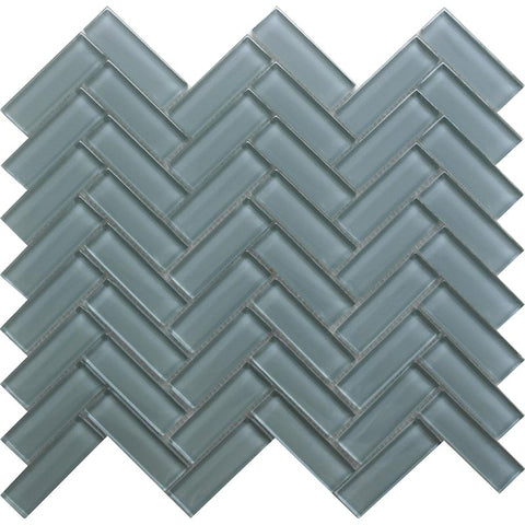 COLOR PALETTE PALE 1X3 HERRINGBONE GLOSS glass Mosaic Tile.