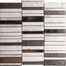 CITYSCAPE STAX WHITE glass/stone Mosaic Tile.