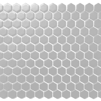 GRAY 1x1 Hexagon Porcelain Mosaic Tile.