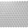 GRAY 1x1 Hexagon Porcelain Mosaic Tile.