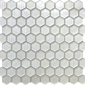ICELAND NORDIC HEX Glass Mosaic Tile.