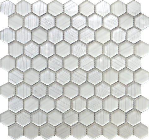 ICELAND NORDIC HEX Glass Mosaic Tile.