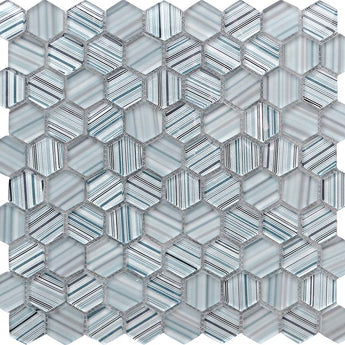 ICELAND ALDA HEX Glass Mosaic Tile.