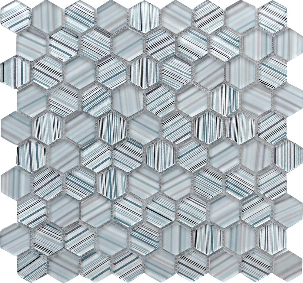 ICELAND ALDA HEX Glass Mosaic Tile.