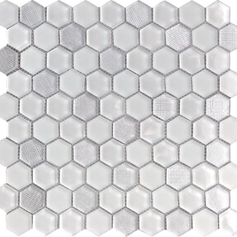ICELAND GEYSER HEX Glass Mosaic Tile.
