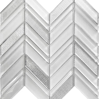 ICELAND GEYSER CHEVRON Glass Mosaic Tile.