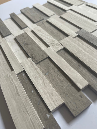 Haisa Light Marble 3D Mosaic Panel POLISHED.