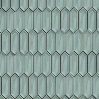 Jade Green Ivy Picket Porcelain Mosaic Tile - MosaicBros.com