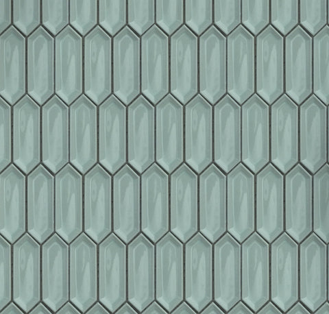 Jade Green Ivy Picket Porcelain Mosaic Tile - MosaicBros.com