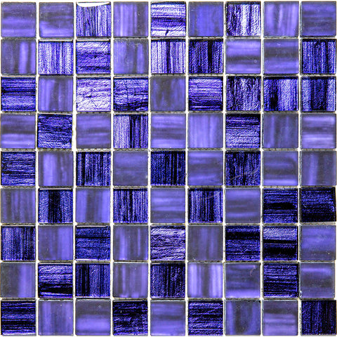 NETHERLANDS MONDRIAN VIOLET glass Mosaic Tile.