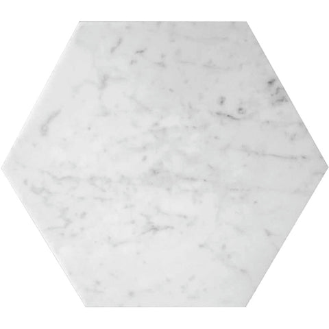 MARBELLA CARRARA 10X10 HEX HONED Bianco Carrara Mosaic Tile.