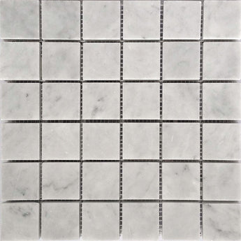 MARBELLA Carrarra 2x2 honed Bianco Carrara Mosaic Tile.