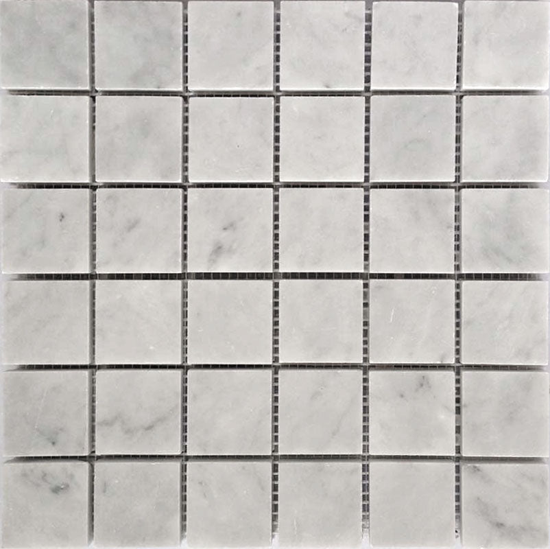 MARBELLA Carrarra 2x2 honed Bianco Carrara Mosaic Tile.