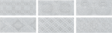 Roca Maiolica Tender Gray 4x10 wall tile with decorative pattern, featuring soft gray tones for interior wall design.