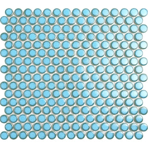 Meteor Blue Penny Round Mosaic Tiles - MosaicBros.com