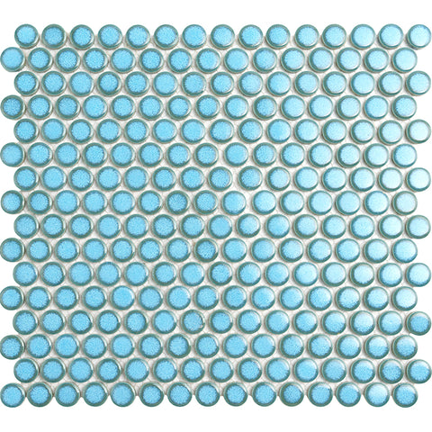 Meteor Blue Penny Round Mosaic Tiles - MosaicBros.com
