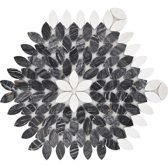 MICRONESIA KIRIBATI Wood Black, Dolomite Mosaic Tile.