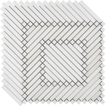 MICRONESIA YAP Thassos, Royal White, Shell Mosaic Tile.