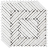 MICRONESIA YAP Thassos, Royal White, Shell Mosaic Tile.