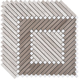 MICRONESIA CHUUK Wooden Grey, Athens Grey, Thassos Mosaic Tile.