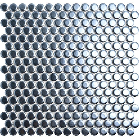 Milky Blue Penny Round Mosaic Tiles - MosaicBros.com