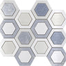 MYKONOS ORNOS Thassos/Blue Celeste/Paper White Mosaic Tile.