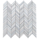MYKONOS LIVADI Thassos/Carrara/Blue Celeste Mosaic Tile.