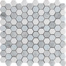 MYKONOS KORFOS Thassos/Carrara/Blue Celeste Mosaic Tile.