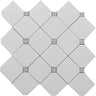 MYKONOS FOKOS Thassos/Blue Celeste Mosaic Tile.