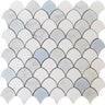 MYKONOS HOULAKIA Thassos/Carrara/Blue Celeste Mosaic Tile.