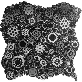 NETHERLANDS MICHELANGELO BLACK glass, resin Mosaic Tile.