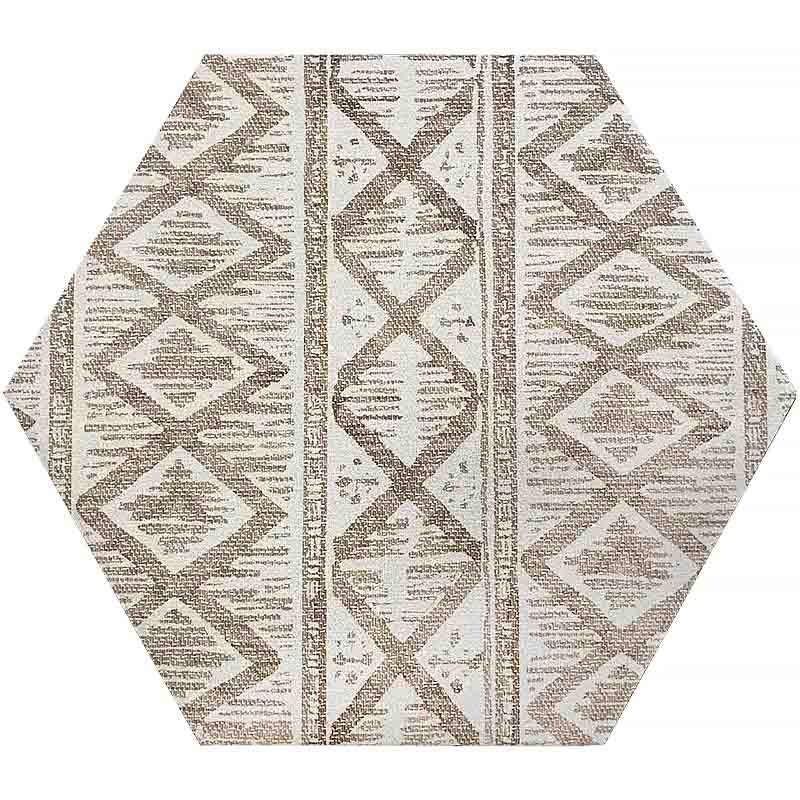 MOVEMENT  HEXAGON DECO IVORY Porcelain Mosaic Tile.